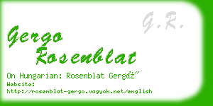 gergo rosenblat business card